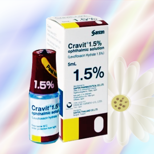 クラビット点眼液1.5% (Cravit 1.5% Ophthalmic Solution) 5mL 3本