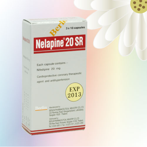 Nelapine 20 SR (ニフェジピン) 20mg 60カプセル (30カプセルx2箱)