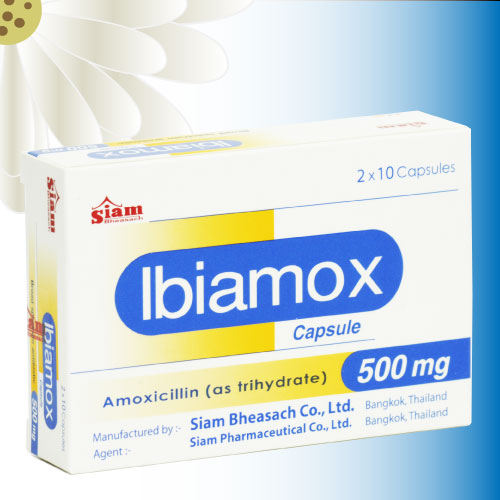 Ibiamox (アモキシシリン) 500mg 100カプセル (10カプセルx10シート)